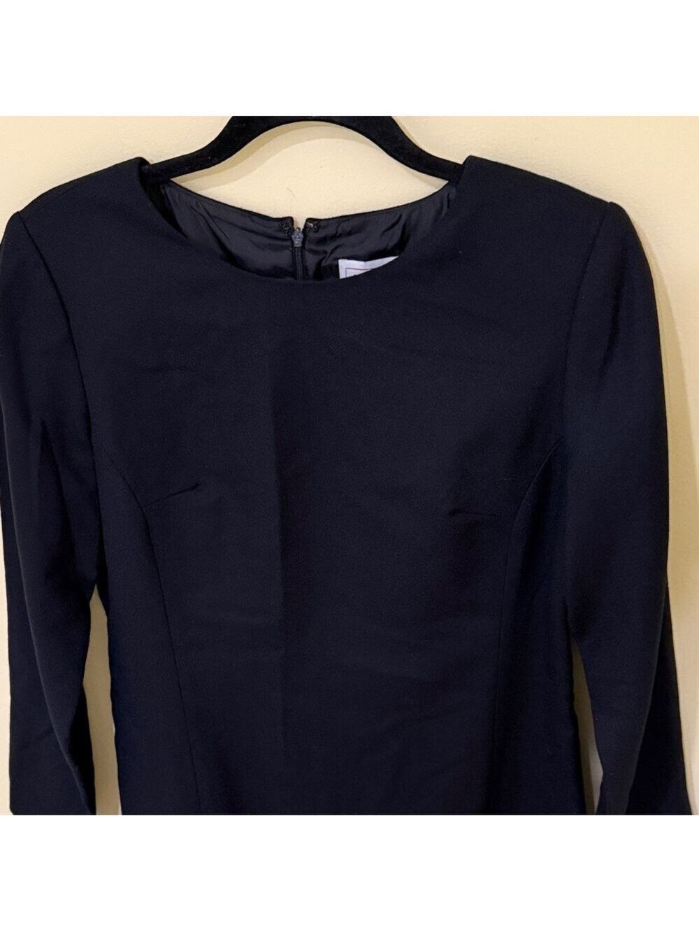 JG Hook Vintage Long Sleeve Classic Black Sheath Women’s Midi Dress Size 10/M